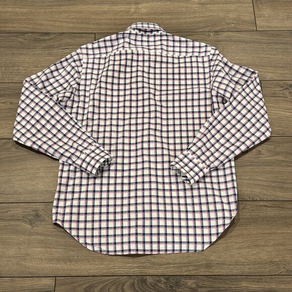 Tailorbyrd Button Down Shirt Men's Size Medium Pink Blue Long Sleeve - Picture 7 of 7